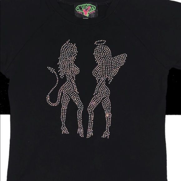 O-Mighty Devil & Angel Crystal💥 Rhinestone top - Picture 12 of 12